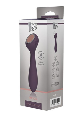 Вибромассажер двухсторонний с функцией нагрева Dream toys Royal Fantasies Panacea фиолетовый No Brand (303889420)