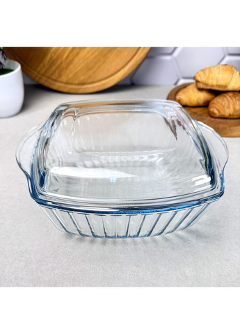 Стеклянная квадратная форма с крышкой 1.87 л Borcam Pasabahce (304289261)