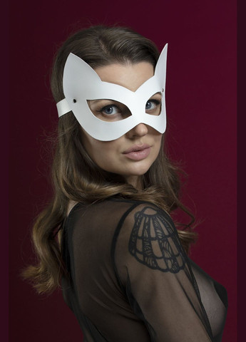 Маска кошечки Kitten Mask, натуральная кожа, белая Feral Feelings (297572747)