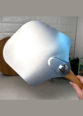 Пекарская Лопата для пиццы из нержавеющей стали с деревянной ручкой No Brand (303211350)