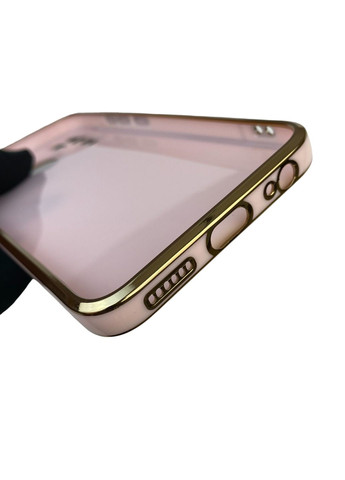 Чохол для Spark 5 Pro (KD7) з кільцем-підставкою із золотою окантовкою на техно спарк 5 про пудровий gs1 Tecno (366229133)