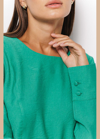 Зелена укорочена блуза з довгими рукавами Arjen