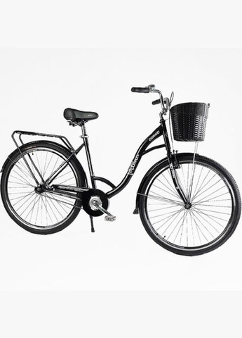 Велосипед городской 28" Fortuna, односкоростной, стальная рама 20", корзина, багажник. Black (162957) Corso (340908604)