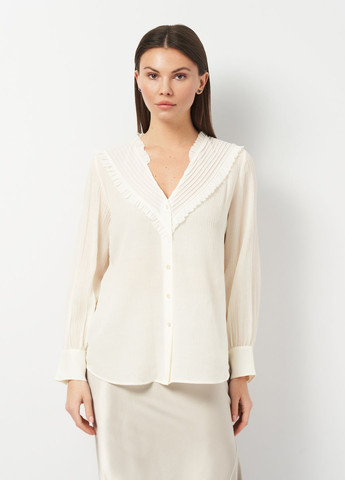 Молочна блуза з вовни та шовку Massimo Dutti