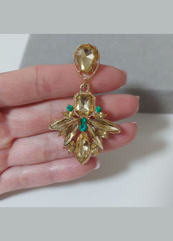 Сережки висячі шампань з камінцями bs005 DeKolie (330641225)