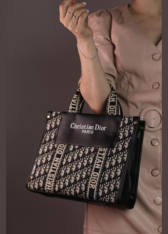 Жіноча сумка Cristian Dior black with beige, женская сумка, Крістіан Діор чорного та бежевого кольору No Brand (307935385)