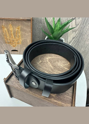 Шкіряний чоловічий ремінь класичний поясний пояс чорний з натуральної шкіри Diplom (328948442)