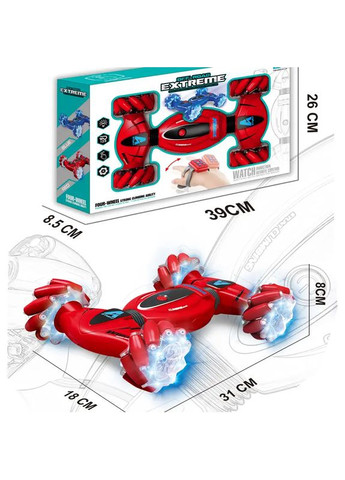 Машинка на радіокеруванні RQ2093 трансформер перекрут трюковий дрифт з керуванням від руки 31см Червона Extreme (315930911)