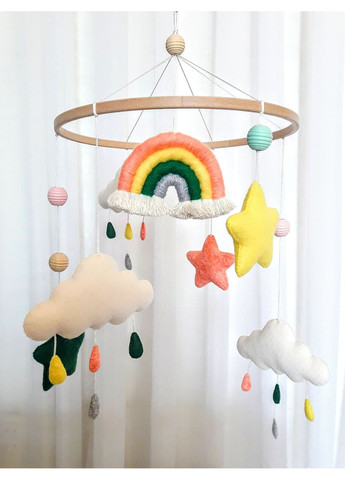 Дитячий мобіль із фетру Веселка ручної роботи, Фетровий мобіль у ліжечко No Brand (362679084)