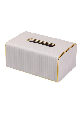 Серветниця з еко шкіри 21.5х13х9 см органайзер для серветок на стіл Сірий HP-3-204G No Brand (369966598)