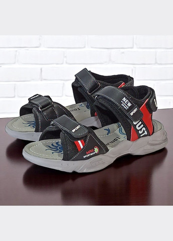 Черные спортивные, повседневные открытые спортивные босоножки сандалии для мальчика Tom.M на липучке