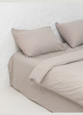 Комплект белья из вареного хлопка Grey полуторный, Простыня без резинки Leglo (300370339)