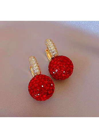 Сережки Красные подвески в стразах No Brand (362947750)