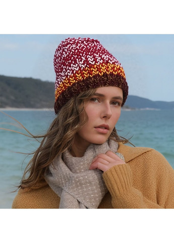 Стильна жіноча в'язана шапка Касіо жаккард микс, ручна робота PRIGRIZ (368787139)