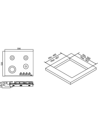 Варильна поверхня RHEA 60 BL CF ELEYUS (314536083)