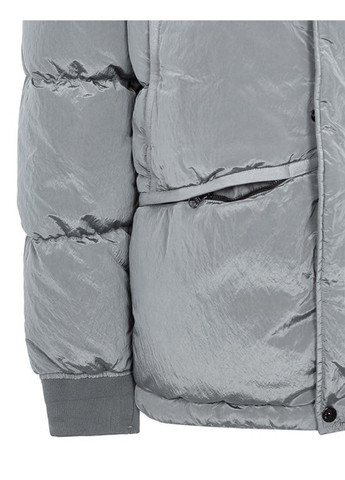 Серая демисезонная куртка 21fw 44508 nylon metal down jacket silver Stone Island