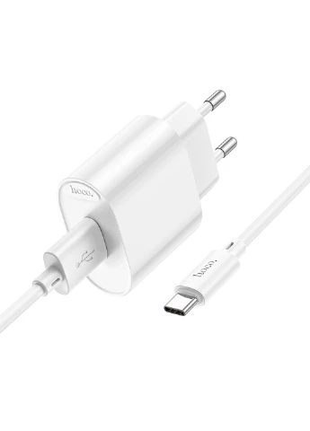Мережевий зарядний пристрій з кабелем C109A(10.5W) Fighter single port charger set(Type-C) White Hoco (388529765)