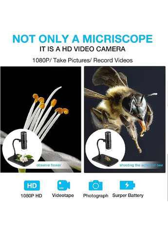 Беспроводной цифровой Wi-Fi HD микроскоп с гибкой подставкой 50X-1000X увеличением для Android iOS (478122-Prob) Unbranded (305636262)