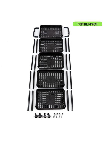 Этажерка мобильная пятиярусная универсальная пластиковая черная 41*25*127см Sticker Wall (300242110)