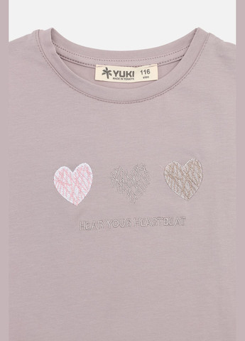 Світло-рожева літня футболка з коротким рукавом для дівчинки колір пудровий цб-00273323 Yuki