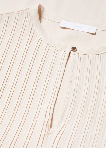 Молочная топ блузка плиссе базовая молочная Mango