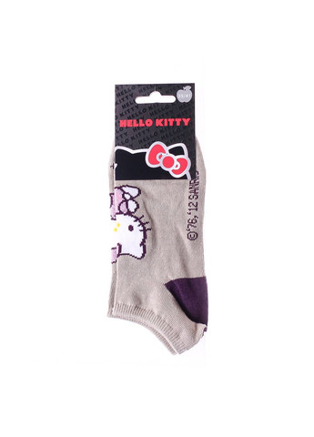 Сірі шкарпетки court 1-pack pale gray/purple Hello Kitty однотонні (333962380)