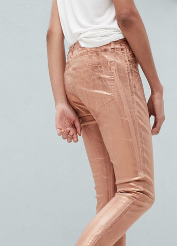 Розовые джинсовые демисезонные брюки Mango