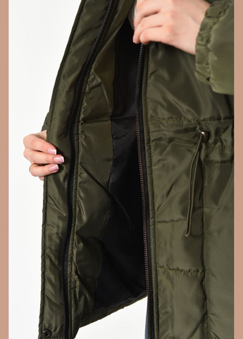 Оливкова (хакі) демісезонна куртка жіноча демісезонна кольору хакі Let's Shop