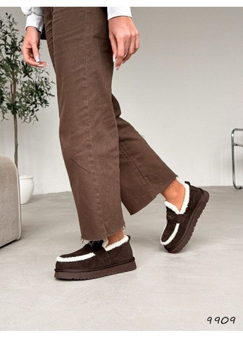 Угги лоферы женские натуры. замша, зимние лоферы шоколад, лоферы коричневые зимние код 9909 ITTS (368527967)