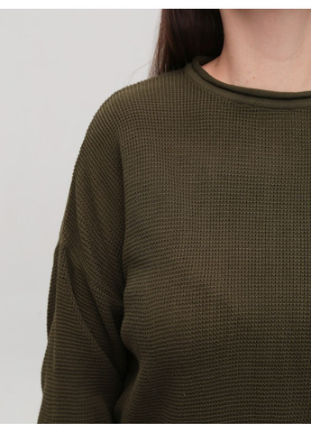Оливковый (хаки) демисезонный свитер женский хаки тонкий прямой пуловер Karon Пряма