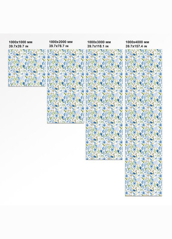 Декоративна матова плівка на вікна і дзеркала Блакитний цвіт на скло двері душову кабіну шафи купе 1 метр погонний Zatarga (332793241)