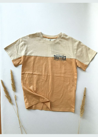 Бежева футболка 104 см бежевий артикул л677 H&M