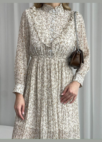 Белое повседневный, кэжуал женское платье а-силуэт Style Point с цветочным принтом