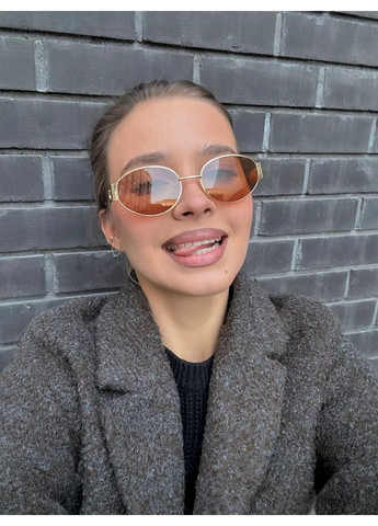 Сонцезахисні окуляри овальні Backstage коричневі із золотом No Brand (306739319)