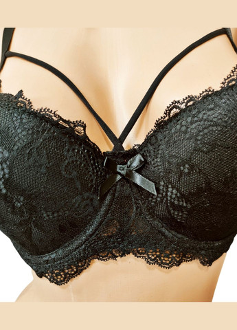 Чорний балконет бюстгальтер Lemila з кісточками