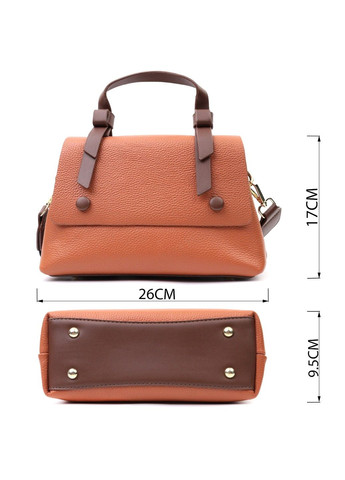 Елегантна сумка для жінок з короткою ручкою з натуральної шкіри 22669 Руда Vintage (297983206)