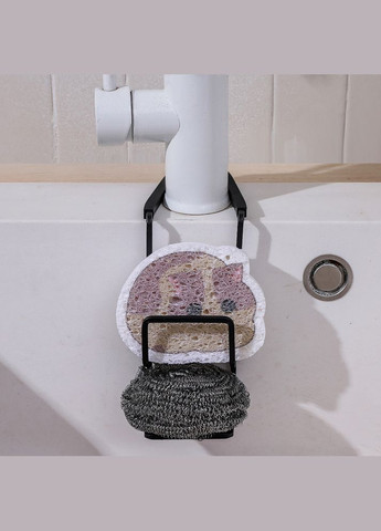 Підставка кухонна для губки подвійна універсальна на кран чорна (AH0117_2) No Brand (315885346)