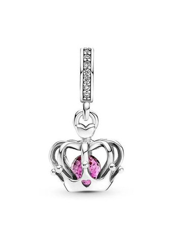 Серебряный шарм для браслета Пандора "Королевская корона с розовым камнем" 790231C01 Kabluchka (355344549)
