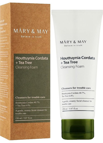Очищающая пенка для проблемной кожи Houttuynia Cordata+Tea Tree Cleansing Foam 150ml (2-963268) Mary & May (372510291)