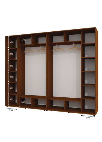 Шкаф-купе четырехдверный 290*45*230 см Орех лесной 4 двери ДСП ШК-02 Алекса (360443870)