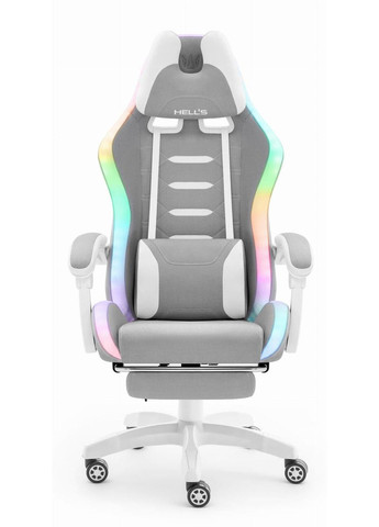 Комп'ютерне крісло HC-1039 LED RGB Grey-White (тканина) No Brand (366888754)