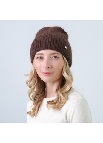 Шапка біні жіноча ангора коричнева СІНЕРА LuckyLOOK 843-936 (350197160)