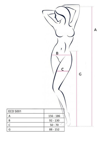 Еротичні колготки-бодистокінг ECO S001 white Passion (303887886)