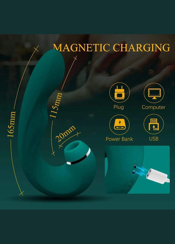 Жіночий мастурбатор 3 в 1 на присосках, для клітора фалоїмітатор вібратор для точки G Unbranded (301219113)