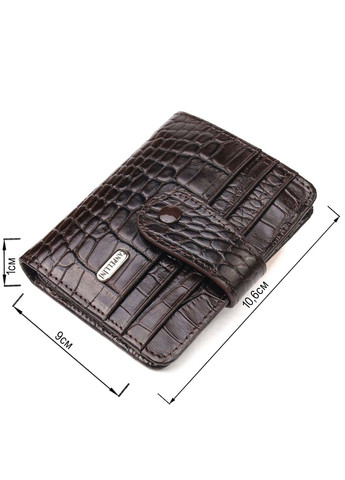 Чоловічий шкіряний гаманець з тисненням під крокодила та відділеннями для коричневий карт (sku_21689) No Brand (327820177)