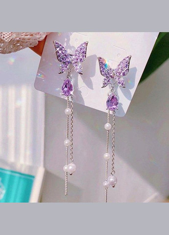 Стильные длинные серьги бабочки 2в1, 4935 Fashion Jewelry (336949824)