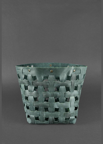 Кожаная женская плетеная сумка Пазл L зеленая Crazy Horse (A-026667) BlankNote шоппер (327874178)