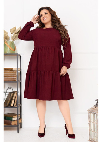 Бордовое праздничный, повседневный, кэжуал женское платье из микровельвета No Brand