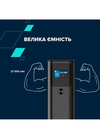 Powerbank 27000mAh PB2010 TFT PD140W Dark Grey (CNE-CPB2010DG) Canyon (314848168)