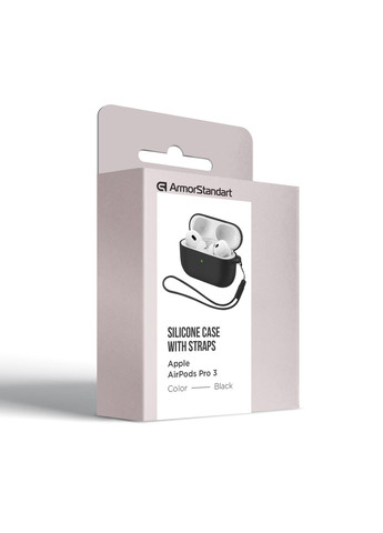 Чехол Silicone Case with straps для Apple Airpods Pro 3 Black (ARM88291) ArmorStandart (370656775)